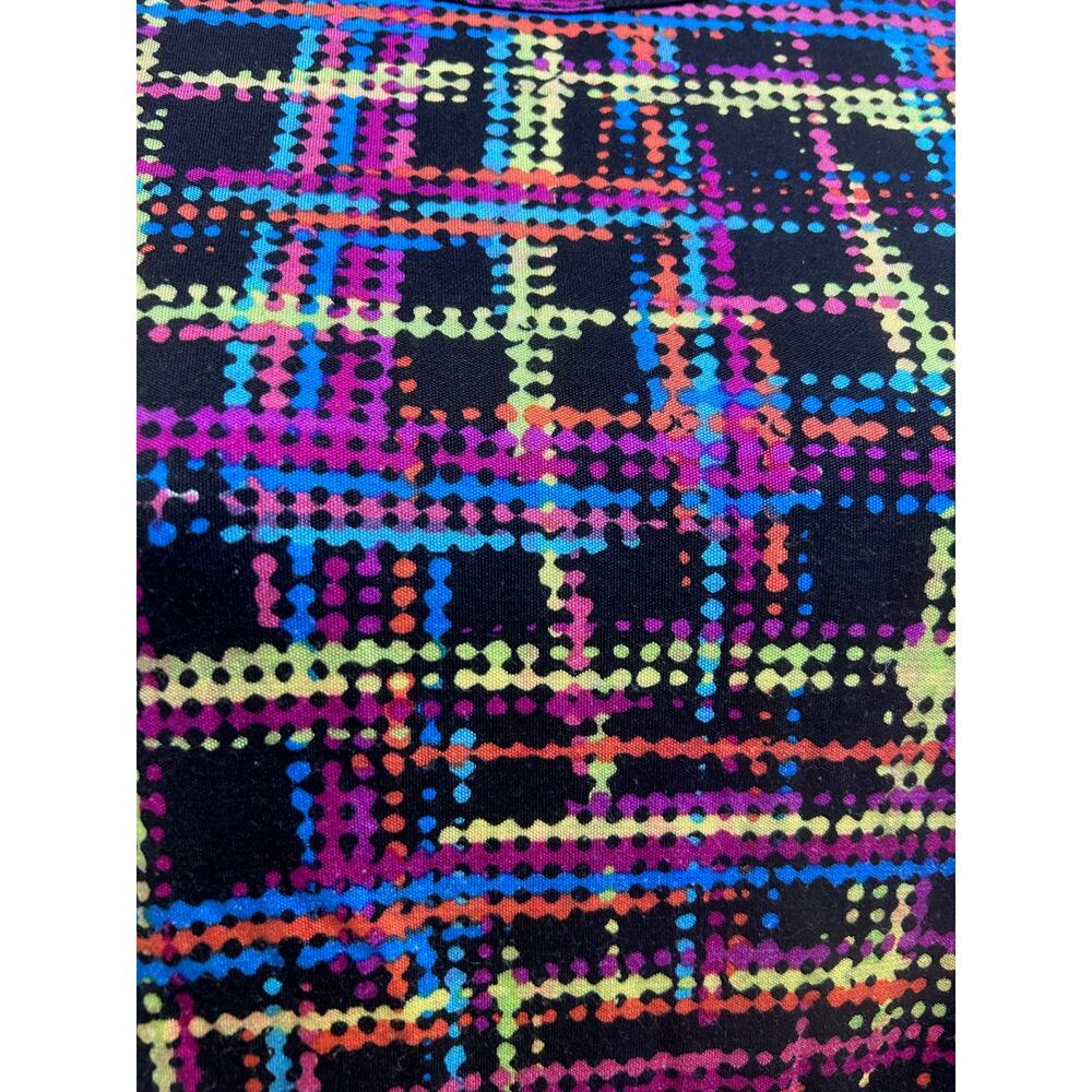 Lynn Ritchie Silk Blend Long Sleeve Top S Colorful Abstract Grid Y2K Stretch - Picture 6 of 6